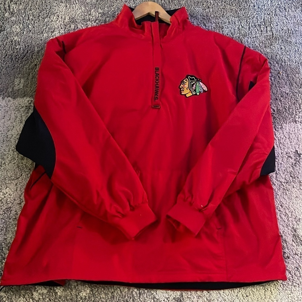 Blackhawks Lee Sport 3/4 zip‎ Pullover Jacket Size 2XL